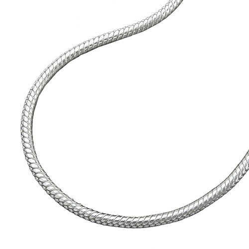 Kette Halskette Damen Schlangenkette rund 925 Silber poliert Collier Anhängerkette Länge 36 cm Breite 1,3 mm von Unbespielt