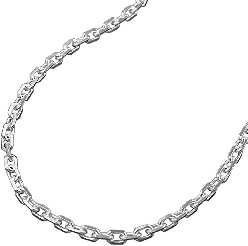 Kette Halskette Silberkette 925 Silber Damen Ankerkette 8 x diamantiert für Frauen Länge 38 x 0,2 cm Anhängerkette Silber von Unbespielt