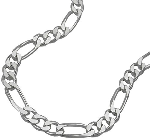 Kette Halskette Silberkette 925 Silber Damen Figarokette 6 x diamantiert für Frauen Länge 50 x 0,5 x 0,13 cm Anhängerkette Silber von Unbespielt