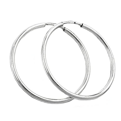 Schmuck Ohrschmuck Silber Ohrringe Silber 925 Creolen für Damen oder Herren 25 x 1,5 mm glänzend mit Steckverschluss inklusive Schmuckbox von Unbespielt