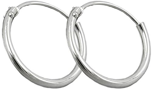 Schmuck Ohrschmuck Silber Ohrringe Silber 925 Creolen klein für Damen und Herren 13 x 1,3 mm glänzend mit Steckverschluss inklusive Schmuckbox von Unbespielt