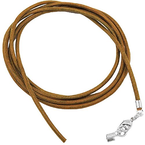 Unbespielt Lederband Kette Collier Halskette Oliv Khaki Damen Herren Karabinerverschluss Silberfarben 1m Lang Kürzbar von Unbespielt