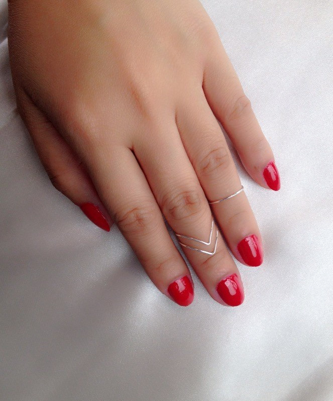 Ue Silber Filled Chevron Ringe Set Verstellbare Midi Zum Stapeln von UnbridledEssenceLLC