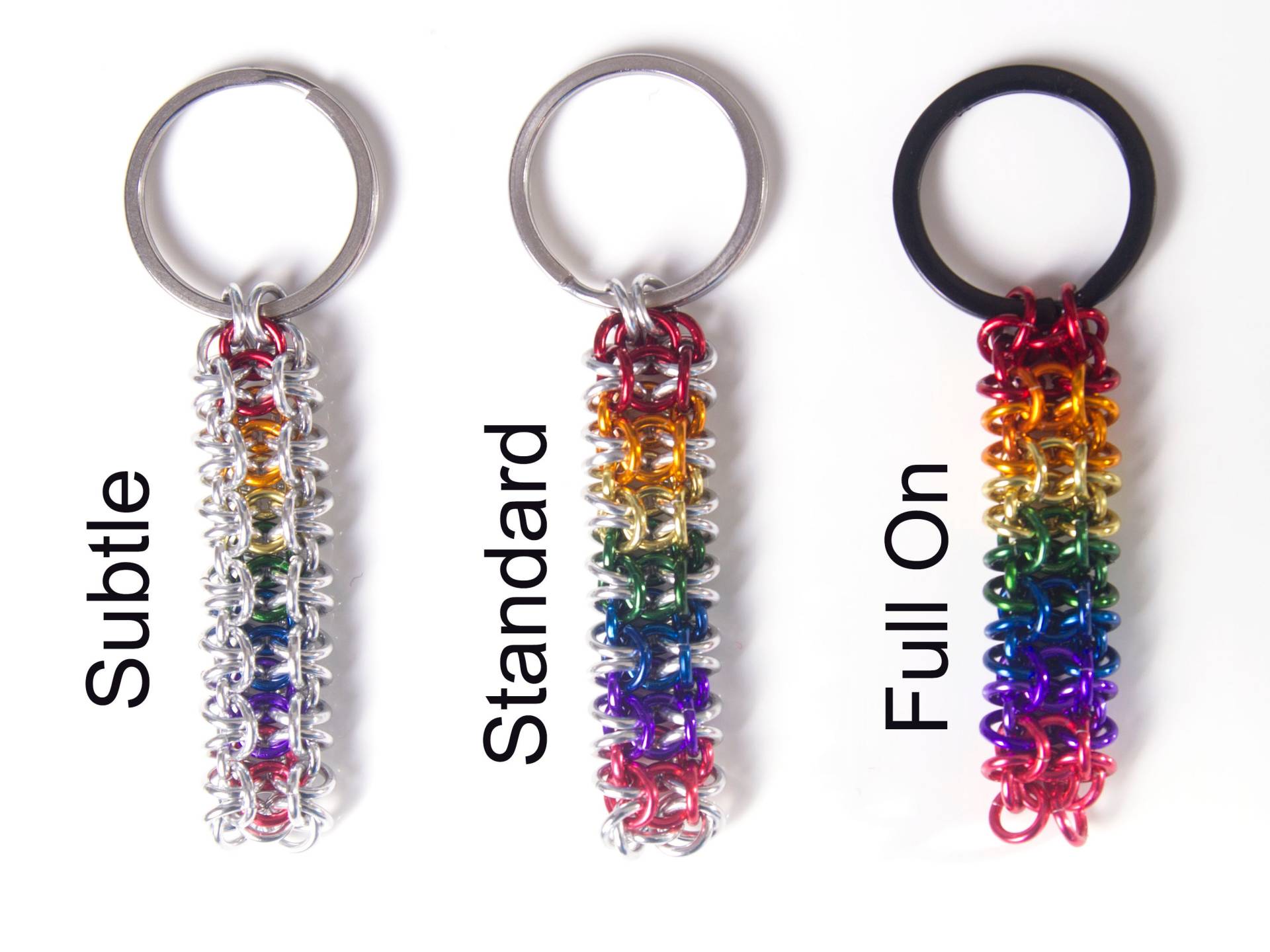 Regenbogen Schlüsselanhänger, Pride Keyfob, Lgbt Schlüsselring, Chainmail, Chainmaille Regenbogen Schlüsselanhänger, Pride Keyfob, Lgbt Schlüsselring, Chainmail, Chainmaille von UnchainedDesignUK