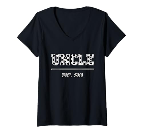 Damen Football Onkel Est. 2011 Onkel Geburtstag Vintage T-Shirt mit V-Ausschnitt von Uncle Est. 2011 Soccer Football Uncles Day Retro