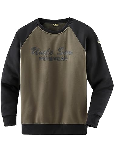 Uncle Sam Workwear Herren Sweatshirt (Oliv/schwarz, 3XL) von Uncle Sam Workwear