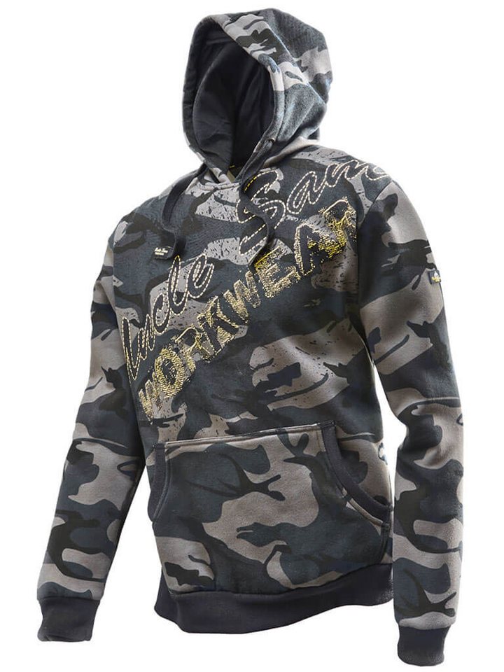 Uncle Sam Kapuzenpullover Herren Sweathoody mit Frontprint - Arbeitspullover mit Kapuze von Uncle Sam