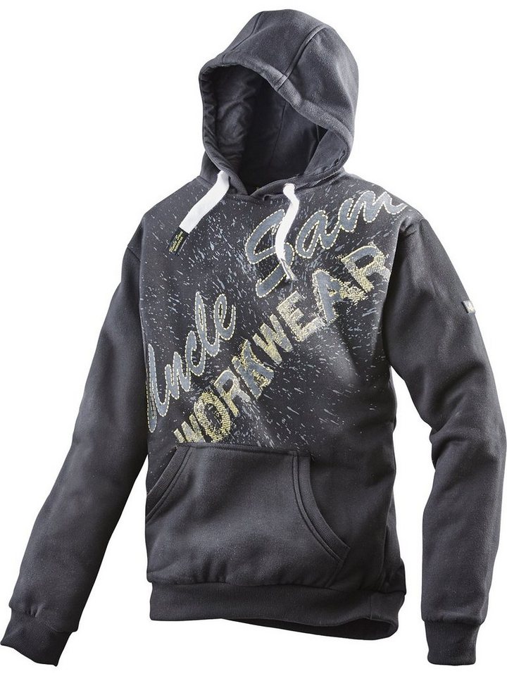 Uncle Sam Kapuzensweatshirt Herren Sweathoody anthrazit/schwarz von Uncle Sam