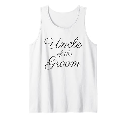 Herren Onkel des Bräutigams, Hochzeit und Braut, Schwarze Schrift Tank Top von Uncle of the Groom Wedding Shirts