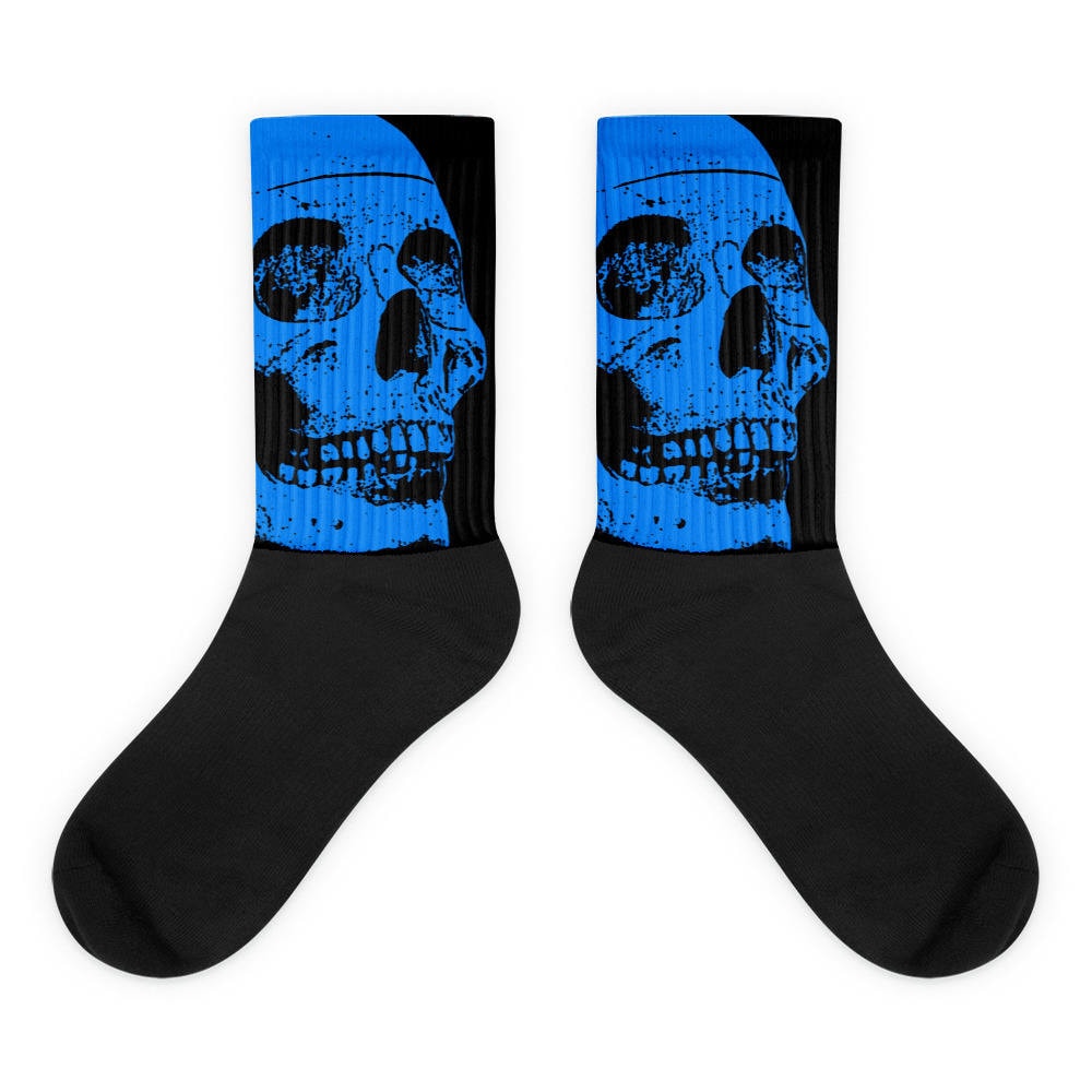 Blauer Totenkopf Schwarze Fußsocken Blauer Totenkopf Schwarze Fußsocken von UncleChickenbone