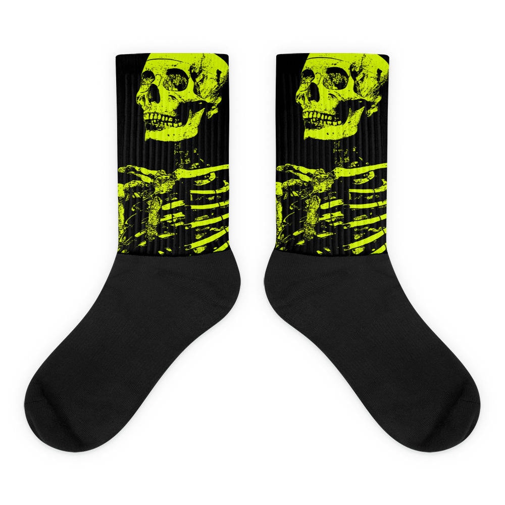 Gelbes Skelett Schwarze Fußsocken Gelbes Skelett Schwarze Fußsocken von UncleChickenbone