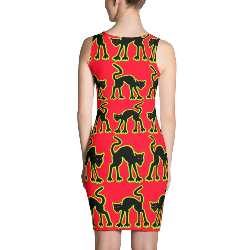 Lucky Black Cat Halloween Sublimation Cut & Sew Kleid Lucky Black Cat Halloween Sublimation Cut & Sew Kleid von UncleChickenbone