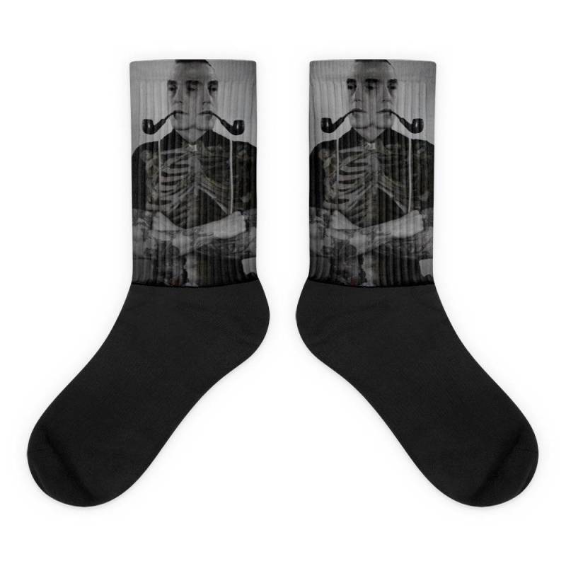 Two Faced Dandy Gentleman Schwarze Fußsocken von UncleChickenbone