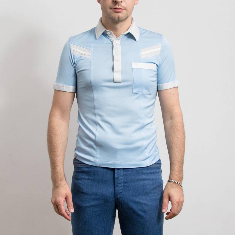 80Er Jahre Vintage St. Michael | Blaues Kurzarm-Top Mit Kragen Herren Größe S von UncleEdVintage