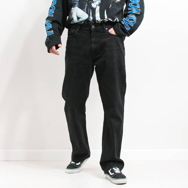 Gap Schwarze Jeans Easy Fit Denim Gerades Bein Größe W36 von UncleEdVintage