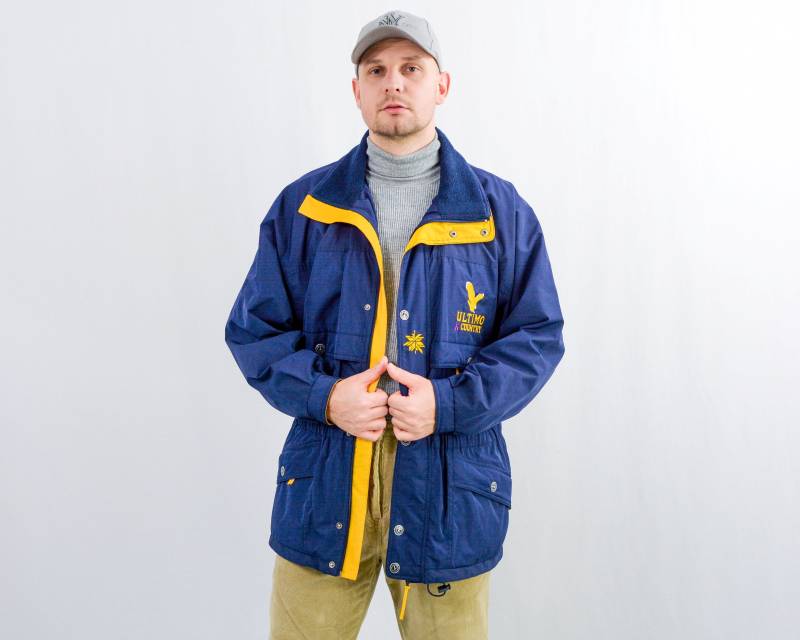 Marineblauer Windbreaker Vintage Jacke Activewear Segeltörn Segler Herren Xl von UncleEdVintage