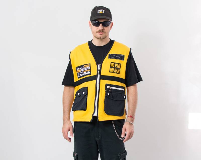 Vintage Cargo Weste Gelb Suburbia Herren Gr. L von UncleEdVintage