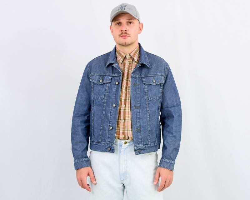 Vintage Jeansblau Jeansjacke Mexx Y2K Jeans Herren Trucker Groß von UncleEdVintage