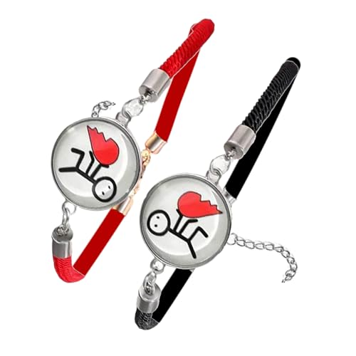 1 Paar Modische Glühende Armband Set Leder Handgelenkbänder Verstellbare Armbänder Seilarmband Für Männer Und Frauen Armbänder von UncleS
