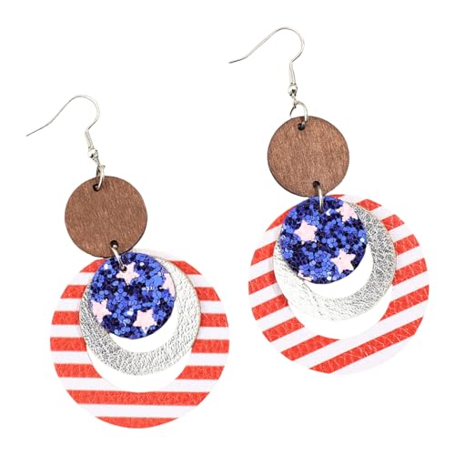 1 Paar Pailled Hoop Ohrringe Dangle Statement Ohrschmuck Anhänger Für Independence Day Feierlichkeiten Trendige Sternohrringe von UncleS