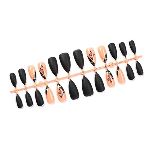 24 PCs Vollbezüge Kleben Auf Nails Christmas Press Auf Französischer Künstliche Schneeflocken Falsch Für Frau von UncleS