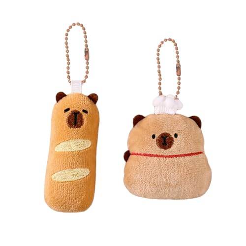 2pcs Creative Animal Plüsch Keychain Cartoon Anhängertasche Keyring Leichter Schlüsselhalter Für Taschen Und Rucksack Charmmetall Und Plüschschlüsselkette von UncleS