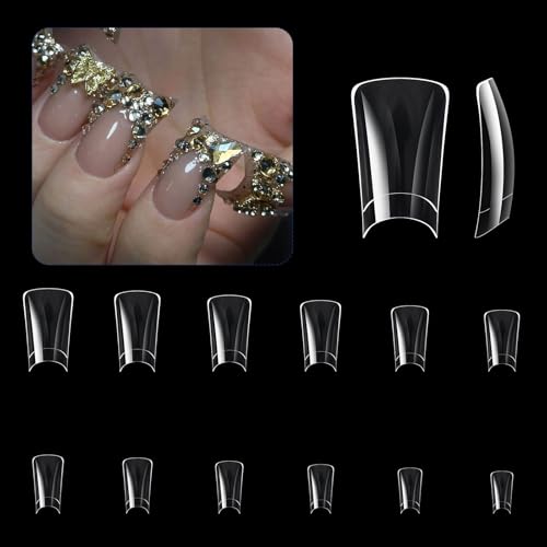 504x Duck Nails Tipps Für Frau Und Mädchen Gebogene Presse Auf Die Hälfte Deckt Falsche Klar von UncleS