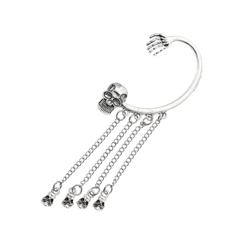 Auffällige Schädel Fransen Ohrring Einzigartige Schmucklegierung Ohrring Gothic Fashion Accessoires Quitteln Ohrmanschette Für Mädchen Gothic Mode Accessoires von UncleS