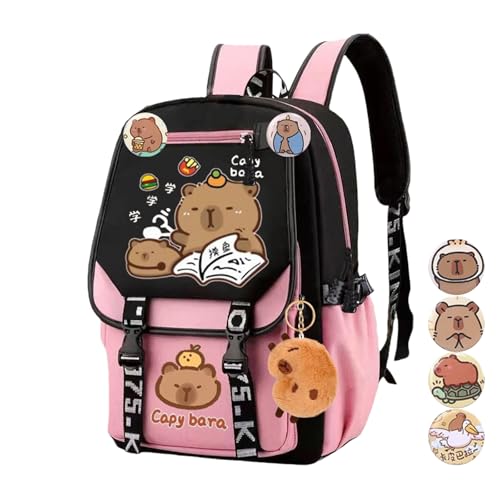 Capybaras Backpack Reisetasche Buchbags Daypack Pupil School Bookbags Mode Preppy Für Frauen Männer Arbeit Pendler Capybara Rucksack von UncleS