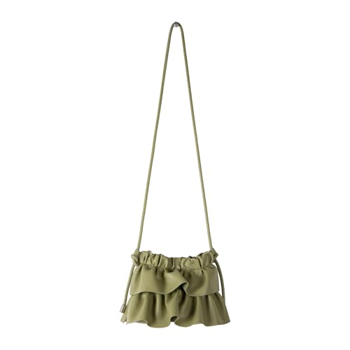 Damen-Umhängetasche, koreanischer Stil, Umhängetasche, plissiert, Kuriertasche, PU-Leder, elegante Schultertasche, plissiert, Umhängetasche für Damen, PU-Leder, einfache Schultertasche, grün, One Size von UncleS