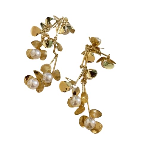 Dangle Ohrringe Mehrstufige Simulierte Perlen Blütenentropfen Stilvolle Ohrhänger Für Modestürme Frauen Golden Dangle Ohrringe Mehrstufige Simulierte Perlen Blütenentropfen Stilvolle Ohrhänger Für Modestürme Frauen Golden von UncleS