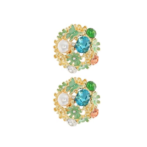 Einzigartige Blumenstrisssteine Eingelieferte Stollen Ohrringe Perfekt Für Stilvolle Frauen Die Individualität Und Eleganz Hochwertiges Legierungsmaterial Suchen von UncleS