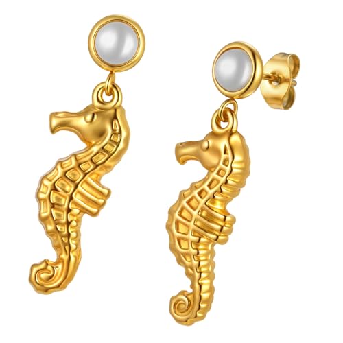 Einzigartige Keramik Marine Inspirierte Ohrringe Edelstahl Dangle Ohr Ohrschmuck Für Mädchen Frauen Allergie Resistent von UncleS
