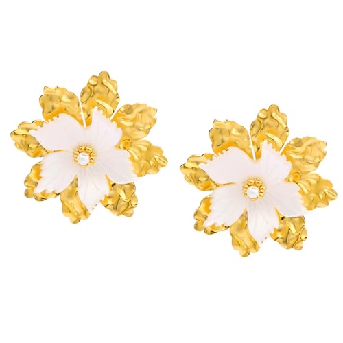 Einzigartige Unregelmäßige Blütenblätter Stollen Ohrringe Stylische Blumencharme Ohrringe Leichtgewichtig von UncleS