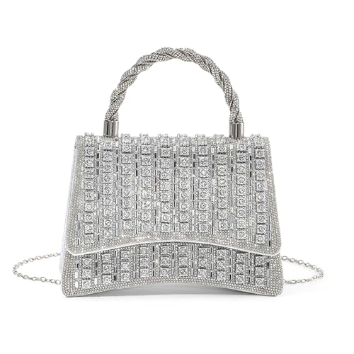 Elegante Abendtasche Mit Schimmernden Strasssteinen Für Hochzeitsfeiern Damen Clutches Handtasche Geldbörse Mit Metallkettengurt Frauen Formelle Tasche von UncleS