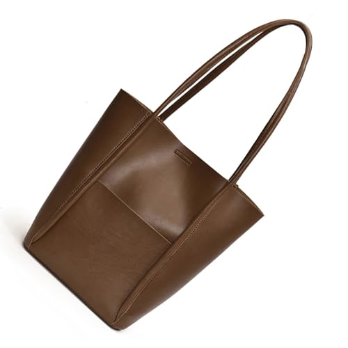 Elegante Feste Farbe PU Leder Umhängetasche Mit Geräumigem Innenraum Für Studenten Und Pendler Große Unterarmhandtasche Mode Arbeitstasche von UncleS