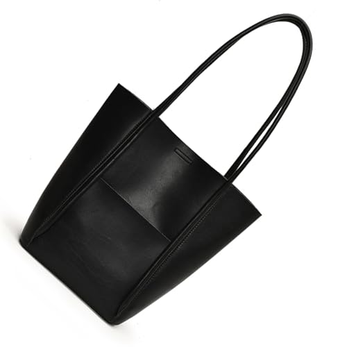 Elegante Feste Farbe PU Leder Umhängetasche Mit Geräumigem Innenraum Für Studenten Und Pendler Große Unterarmhandtasche Mode Arbeitstasche von UncleS