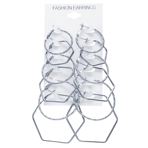Elegante Hyperbolische Reifenoop Ohrringe Polygon Kreise Legierungsohrringe Für Partys Und Festivals Geometrisches Ohrzubehör Gold Silber Hoop Set Elegante Hyperbolische Reifenoop Ohrringe Polygon Kreise Legierungsohrringe Für Partys Und Festivals Geometrisches Ohrzubehör Gold Silber Hoop Set von UncleS