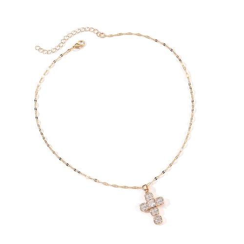 Elegante Kubische Zirkonia Kruzifix Halskette Einstellbare Kette Länge Halskette Religiöser Schlüsselbeutel Kette Unisex Schmuck Religiöse Schmuck von UncleS
