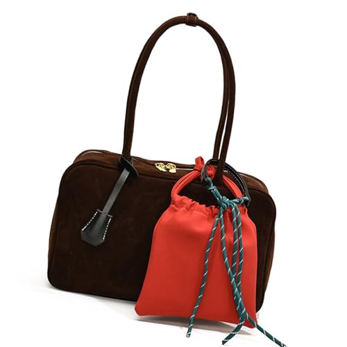Elegante Kunstfaux Suedes Leder Umhängetasche Geräumiges Interieur Mit Geldbörse Für Büro Und Einkaufen Große Reißverschluss Handtasche Mode PU Lederhandtasche von UncleS