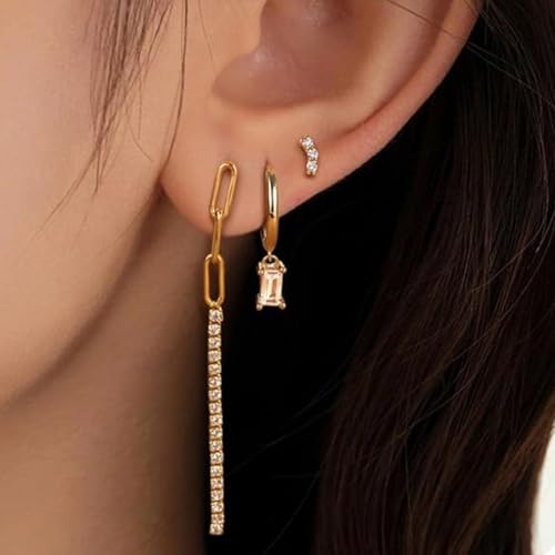 Elegante Zirkon Quastel Kettenohrringe Set Drop Ohrstolzen Für Moderne Frauen Mit Messingbeschichtung Und Dauerhaften Shines Messing Platted Schmuck von UncleS