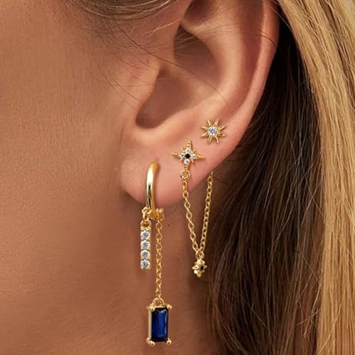 Elegante Zirkon Quastel Kettenohrringe Set Drop Ohrstolzen Für Moderne Frauen Mit Messingbeschichtung Und Dauerhaften Shines Messing Platted Schmuck von UncleS