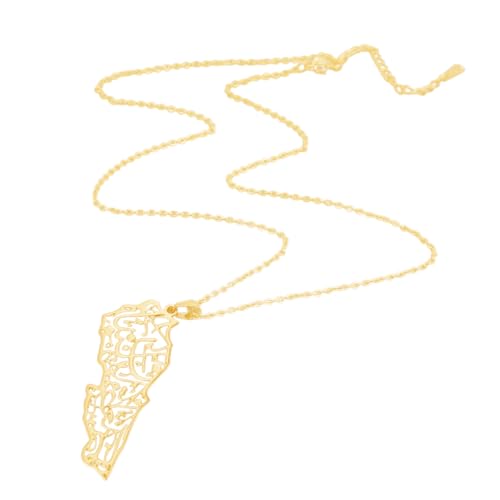 Elegantes Metall Hohlboden Libanon Map Halskette Einstellbare Länge Neckkette Für Männer Und Frauen Modische Halshöhe Juwely Verstellbare Kette Halskette von UncleS