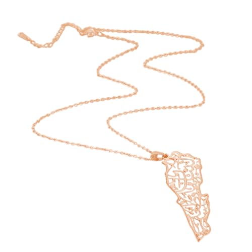 Elegantes Metall Hohlboden Libanon Map Halskette Einstellbare Länge Neckkette Für Männer Und Frauen Modische Halshöhe Juwely Verstellbare Kette Halskette von UncleS