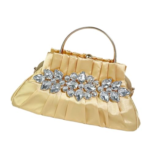 Frauen Abendbeutel Kette Gurt Schulterkreuzkörper Braut Geldbeutel Und Handtasche Strasssteine Clutches Für Party Frauen Strasssteine Schulter Falten Clutch Handtasche von UncleS