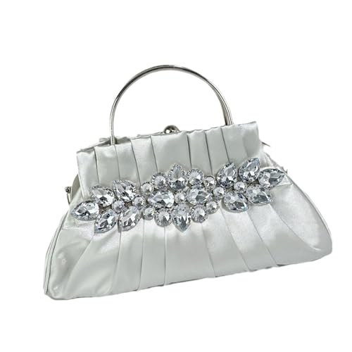 Frauen Abendbeutel Kette Gurt Schulterkreuzkörper Braut Geldbeutel Und Handtasche Strasssteine Clutches Für Party Frauen Strasssteine Schulter Falten Clutch Handtasche von UncleS