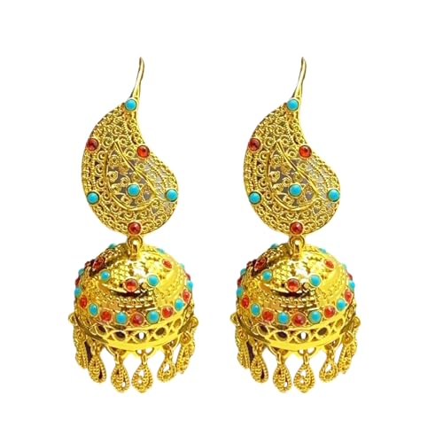Frauen Trend Gold Plattiert Indische Jhumka Ohrringe Geometrische Dangle Bankett Mode Schmuckzubehör Stylische Outfit Frauen Trend Gold Plattiert Indische Jhumka Ohrringe Geometrische Dangle Bankett Mode Schmuckzubehör Stylische Outfit von UncleS