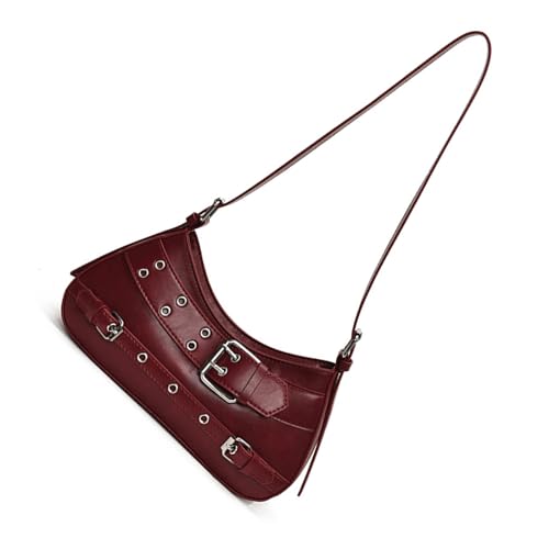 Frauen Trendige Umhängetasche Mit Schnalle PU Leder Achsel Winter Achselhaut Retro Handtaschen Pendeln Frauen Achselhaut Winter Handtasche Schnalle Schulter Retro Unterarm von UncleS
