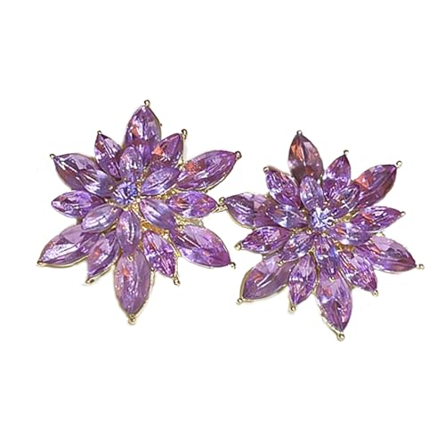 Funkelnde Strasssteine Geschichtete Blumenohrringe Hypoallergene Blumenohrohrstollen Modezubehör Für Partys Tragen Silbernadelschmuck von UncleS