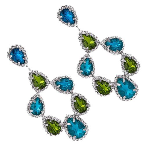 Funkelnde Tropfen-Ohrringe, dreifache Kristalle, baumelnder Tropfen-Schmuck, Tropfen-Ohrringe mit Strasssteinen für Frauen, luxuriöser minimalistischer Braut-Ohrschmuck, Einheitsgröße, Wie beschrieben von UncleS